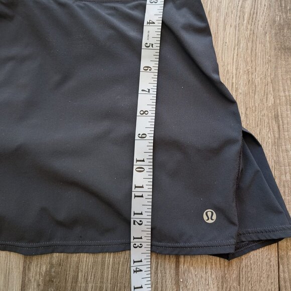 Lululemon Pleated Tennis Skirt Skort Black Buit In Shorts Size M - Picture 4 of 7